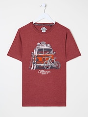 FatFace Dark Red VW Camper T-Shirt - Image 5 of 6
