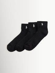 Polo Ralph Lauren Black Half-Cushioned Sport Ankle Socks 3 Pack - Image 1 of 1