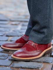Joe Browns Red East Side Double Stitched Leather Brogues - Image 1 of 8