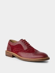 Joe Browns Red East Side Double Stitched Leather Brogues - Image 3 of 8