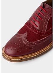 Joe Browns Red East Side Double Stitched Leather Brogues - Image 5 of 8
