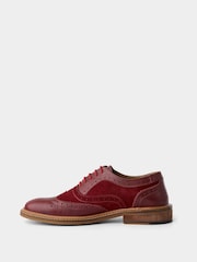 Joe Browns Red East Side Double Stitched Leather Brogues - Image 7 of 8