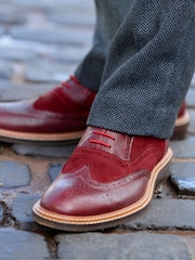 Joe Browns Red East Side Double Stitched Leather Brogues - Image 8 of 8