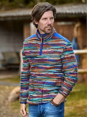Joe Browns Blue Fabulous Flash Stripe Funnel Fleece - Image 1 of 7