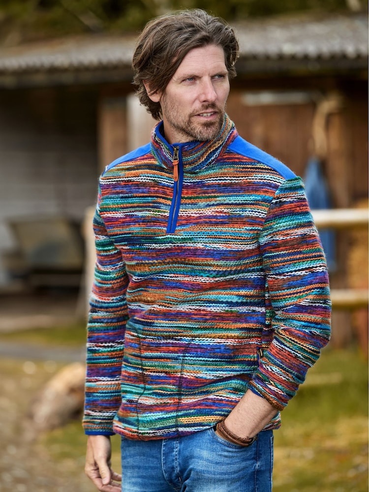 Joe Browns Blue Fabulous Flash Stripe Funnel Fleece - Image 1 of 7