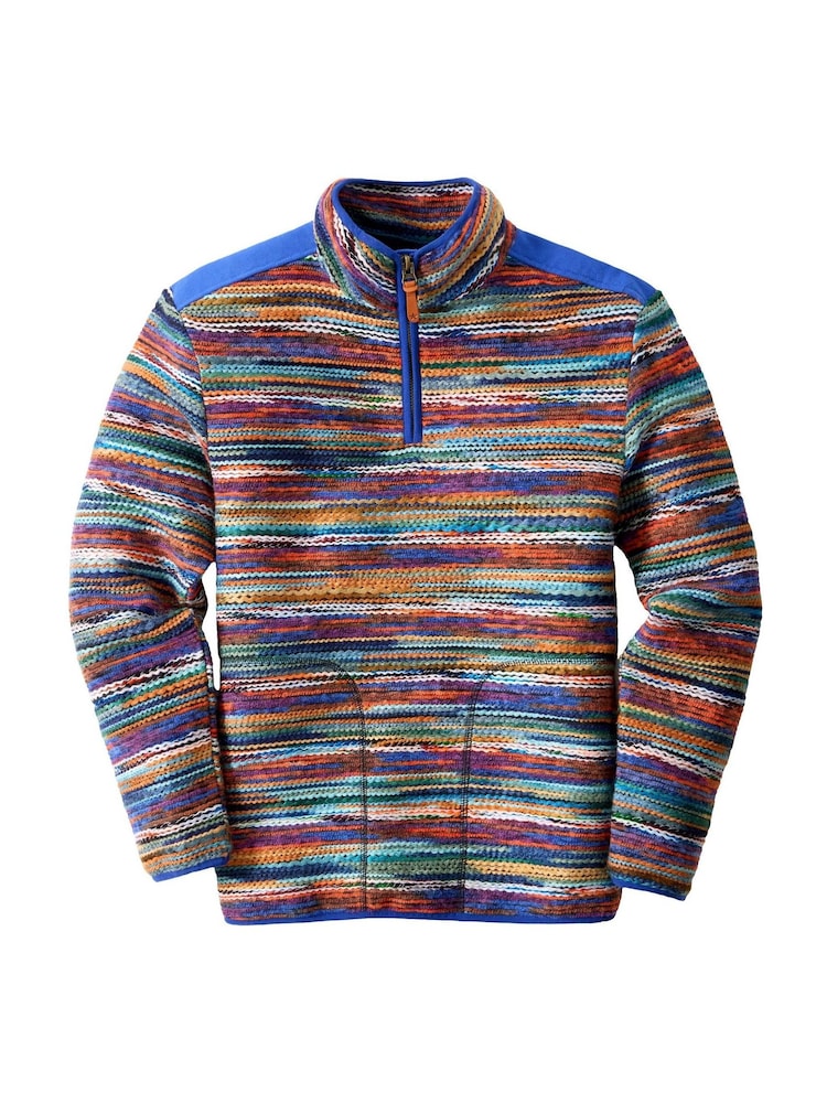 Joe Browns Blue Fabulous Flash Stripe Funnel Fleece - Image 7 of 7