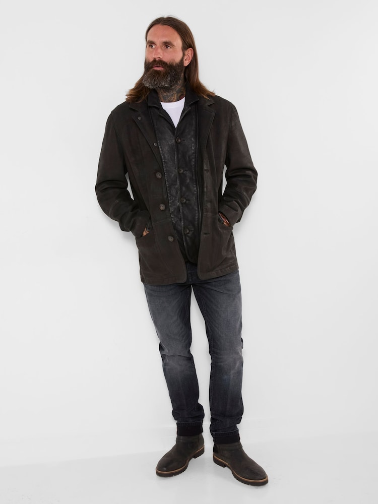 Joe Browns Black Rock It Leather Blazer - Image 1 of 7