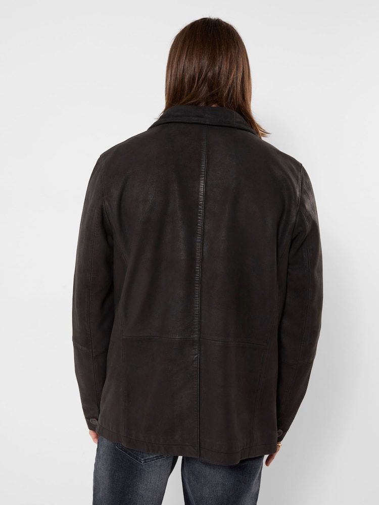 Joe Browns Black Rock It Leather Blazer - Image 2 of 7