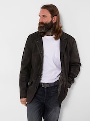 Joe Browns Black Rock It Leather Blazer - Image 3 of 7