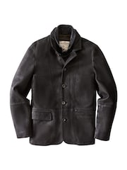 Joe Browns Black Rock It Leather Blazer - Image 5 of 7