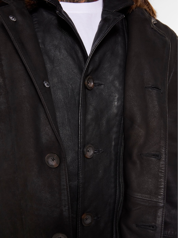Joe Browns Black Rock It Leather Blazer - Image 7 of 7