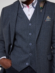 Joe Browns Blue Charming Herringbone Blazer - Image 4 of 9
