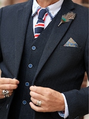 Joe Browns Blue Charming Herringbone Blazer - Image 7 of 9