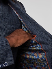 Joe Browns Blue Charming Herringbone Blazer - Image 8 of 9