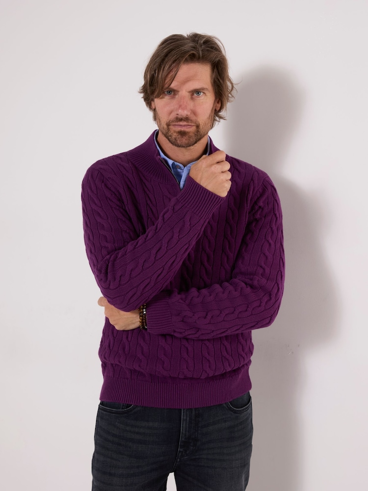 Joe Browns Purple Charismatic Cable Funnel Jumper - Image 1 of 4