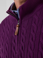 Joe Browns Purple Charismatic Cable Funnel Jumper - Image 2 of 4