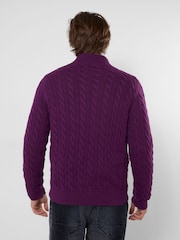 Joe Browns Purple Charismatic Cable Funnel Jumper - Image 3 of 4