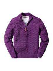 Joe Browns Purple Charismatic Cable Funnel Jumper - Image 4 of 4