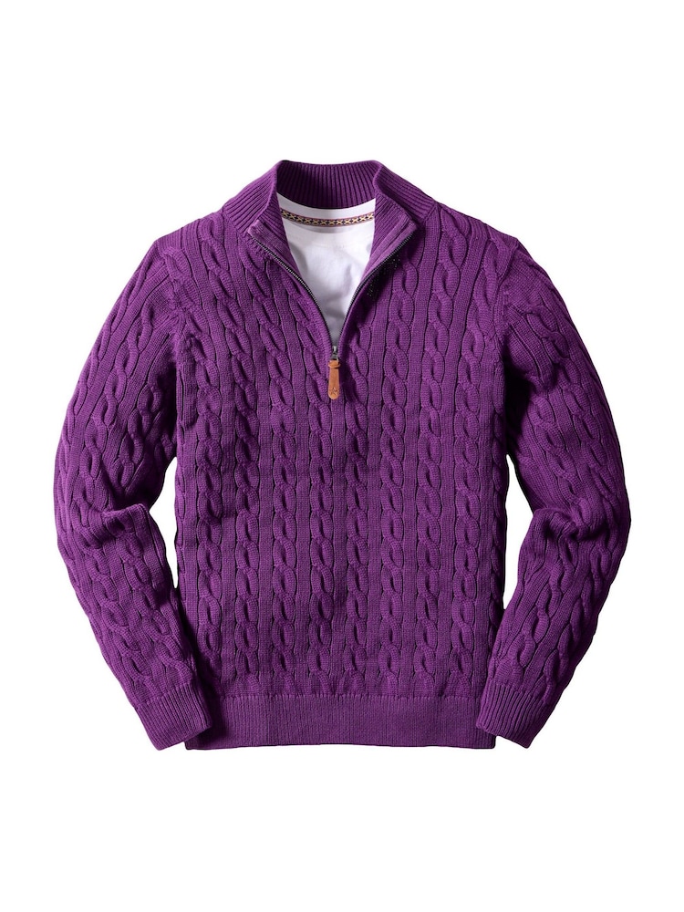 Joe Browns Purple Charismatic Cable Funnel Jumper - Image 4 of 4