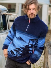Joe Browns Blue Landscape Borg Funnel Fleeces - Image 5 of 7