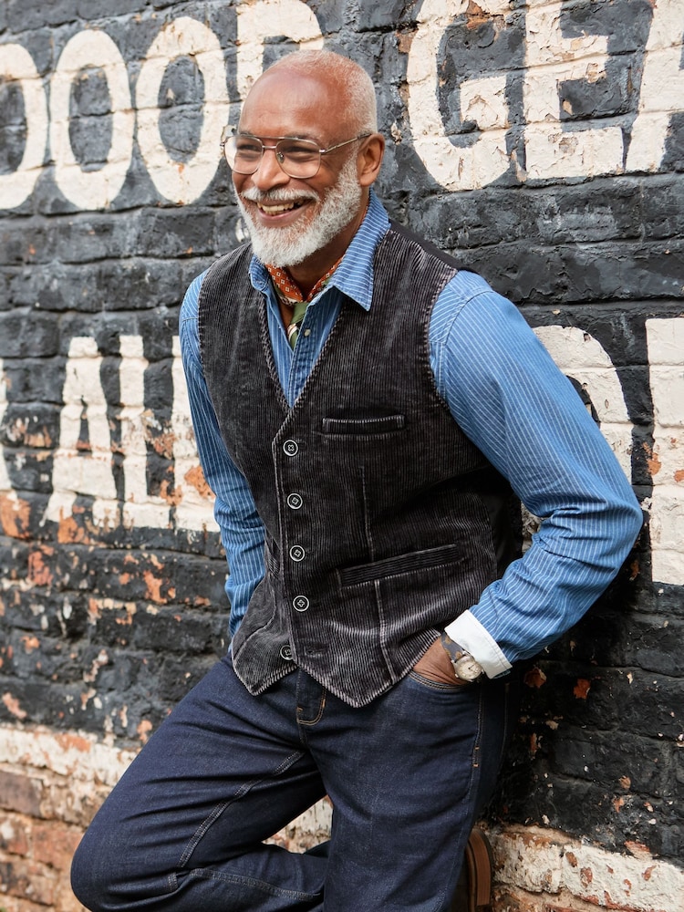 Joe Browns Black Fabulous Washed Cord Waistcoat - Image 2 of 3 Joe Browns Black Fabulous Washed Cord Waistcoat - Image 2 of 3