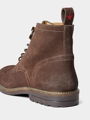 Joe Browns Brown Distressed Leather Army Style Boots - Image 8 of 8