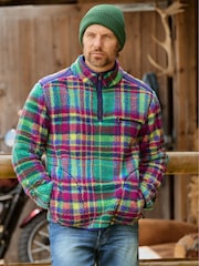 Joe Browns Purple Expedition Check Borg Funnel Fleeces - Image 1 of 8