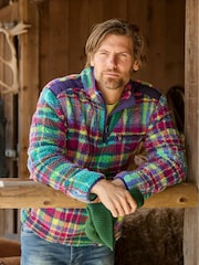 Joe Browns Purple Expedition Check Borg Funnel Fleeces - Image 2 of 8