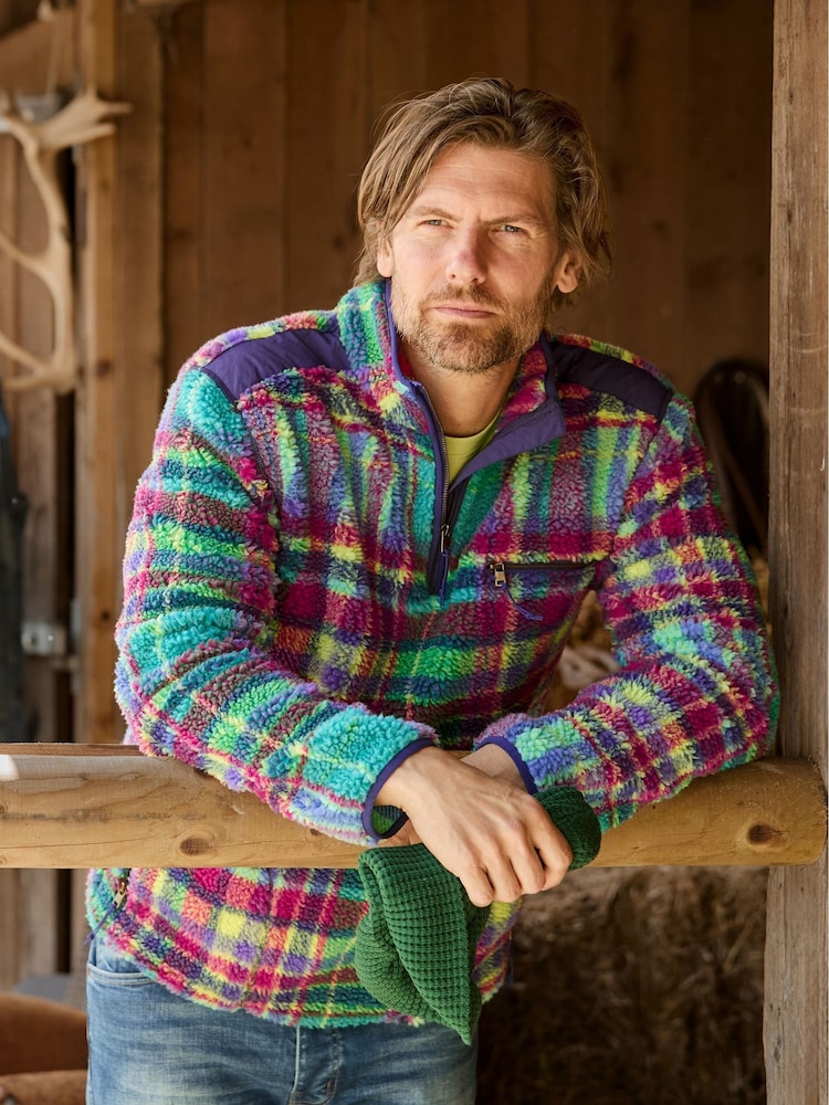 Joe Browns Purple Expedition Check Borg Funnel Fleeces - Image 2 of 8