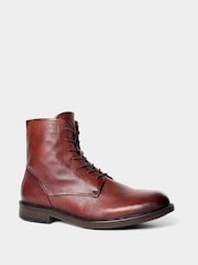 Joe Browns Red Blinding Leather Lace Up Boots - Image 3 of 6