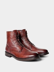 Joe Browns Red Blinding Leather Lace Up Boots - Image 4 of 6