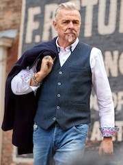 Joe Browns Blue Charming Herringbone Waistcoat - Image 1 of 8