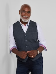 Joe Browns Blue Charming Herringbone Waistcoat - Image 2 of 8