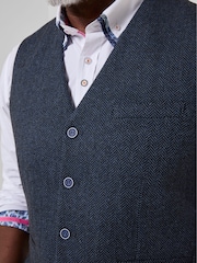 Joe Browns Blue Charming Herringbone Waistcoat - Image 5 of 8