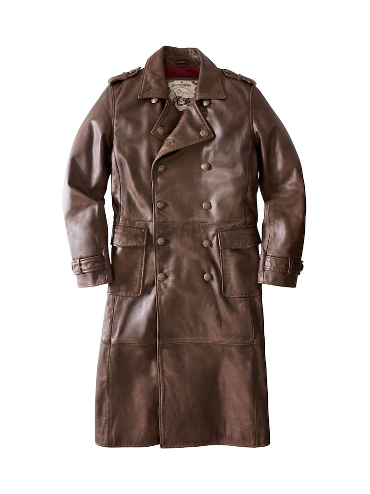 Joe Browns Brown March On Long Military Leather Coat - Image 6 of 6 Joe Browns Brown March On Long Military Leather Coat - Image 6 of 6