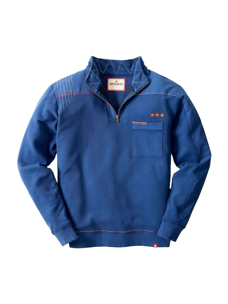 Joe Browns Blue Casual Customised Funnel Sweat Top - Image 8 of 8 Joe Browns Blue Casual Customised Funnel Sweat Top - Image 8 of 8