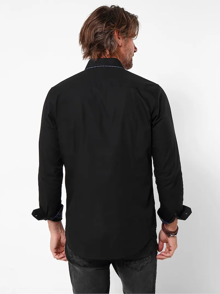 Joe Browns Black Distinctive Double Collar Smart Shirt - Image 2 of 5 Joe Browns Black Distinctive Double Collar Smart Shirt - Image 2 of 5