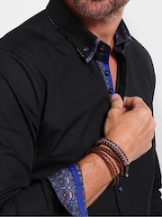 Joe Browns Black Distinctive Double Collar Smart Shirt - Image 3 of 5