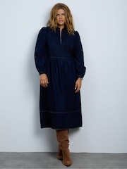 Live Unlimited Denim Front Zip Midi Dress - Bilde 1 av 6