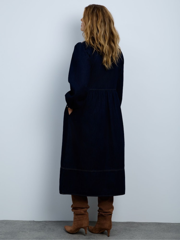 Live Unlimited Denim Front Zip Midi Dress - Bilde 2 av 6 Live Unlimited Denim Front Zip Midi Dress - Bilde 2 av 6