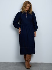 Live Unlimited Denim Front Zip Midi Dress - Bilde 4 av 6