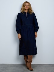 Live Unlimited Denim Front Zip Midi Dress - Bilde 6 av 6