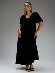 Live Unlimited Velvet Short Sleeve Maxi Dress - Image 2 of 6