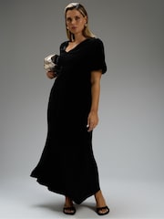Live Unlimited Velvet Short Sleeve Maxi Dress - Image 4 of 6
