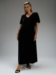 Live Unlimited Velvet Short Sleeve Maxi Dress - Image 5 of 6