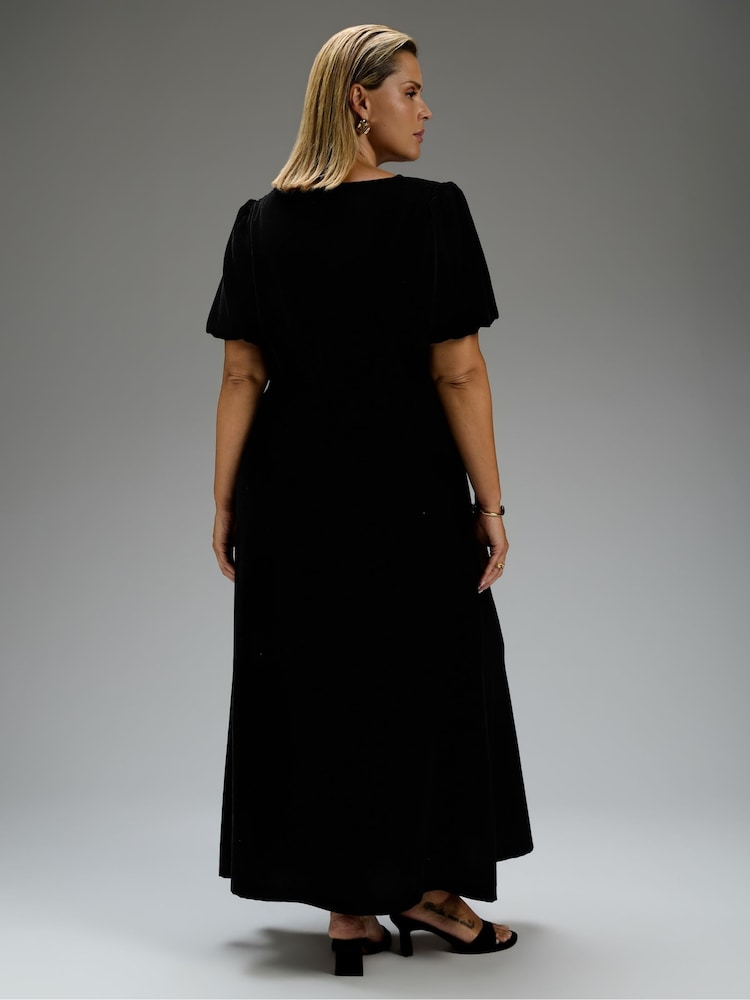 Live Unlimited Velvet Short Sleeve Maxi Dress - Image 6 of 6