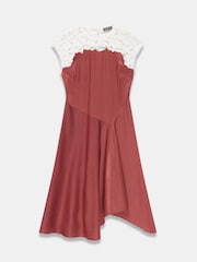 Mint Velvet Brown Lace Detail Midi Dress - Image 7 of 8