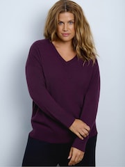 Live Unlimited Red Port V-Neck Knitted Jumper - Image 3 of 4