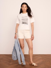 Off-White - Mint Velvet Printed Cotton T-Shirt - Obraz 5 z 7
