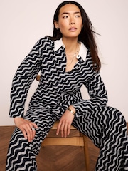 Mint Velvet Blue Abstract Print Shirt - Image 1 of 7